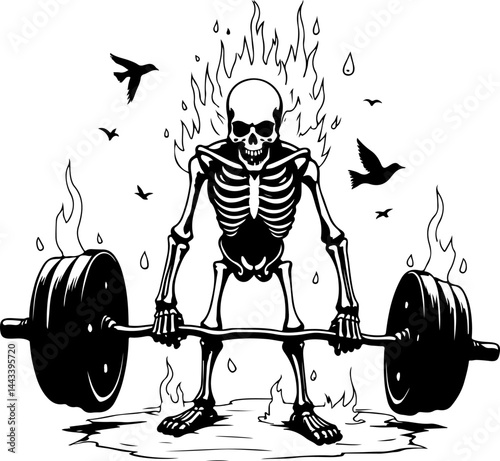 Bodybuilder with Barbell and Weights gym vector