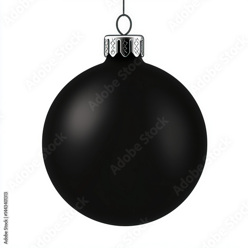 bauble silhouette , black and white illustration isolated on white background