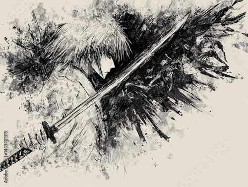 Anime battle scene sketch: ...