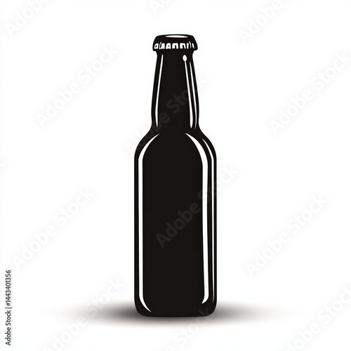 beer bottle silhouette , bl...