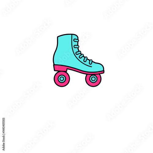 Roller skate illustration vector graphic roller skating retro vintage design roller rink skating fun 80s