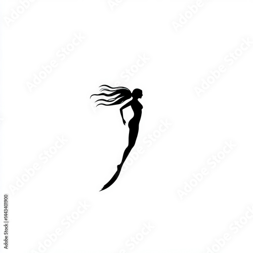diving silhouette , black a...