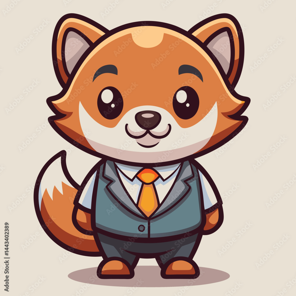 Cute fox wearing a business suit Cute fox wearing a business suit