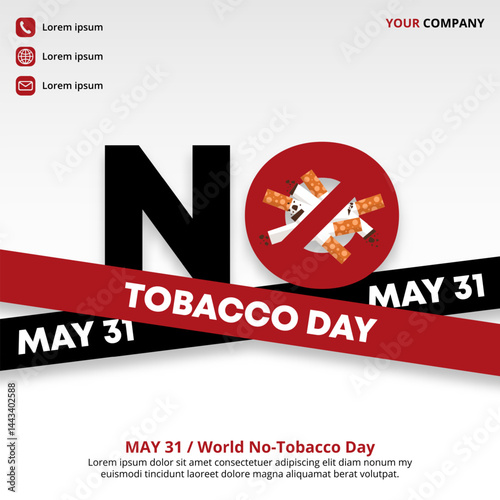 World No Tobacco Day design with broken cigarettes