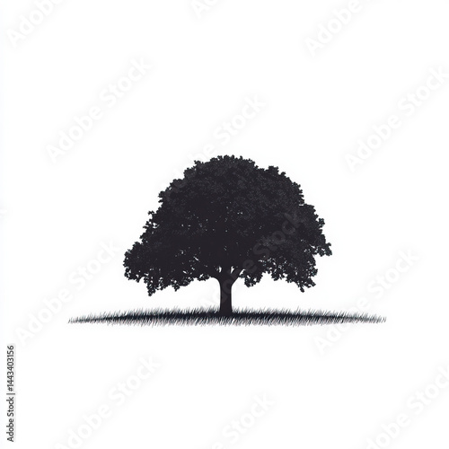 simple tree silhouette , bl...