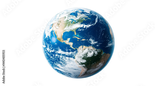 Fototapeta Naklejka Na Ścianę i Meble -  Earth planet rotating in space, cut out transparent