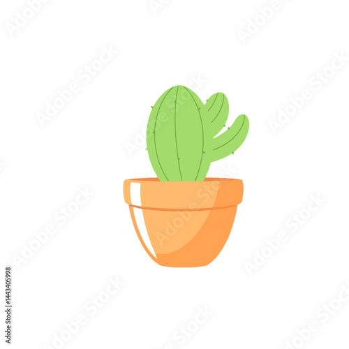 Cactus in pot illustration graphic design vector art plant nature desert botanical drawing minimal simple cute