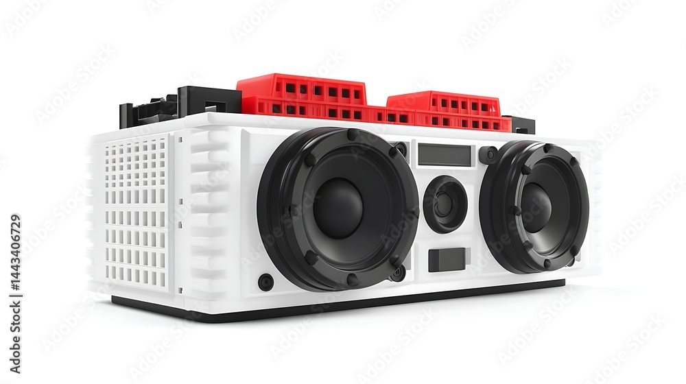 Obraz premium Retro style wireless boombox speaker