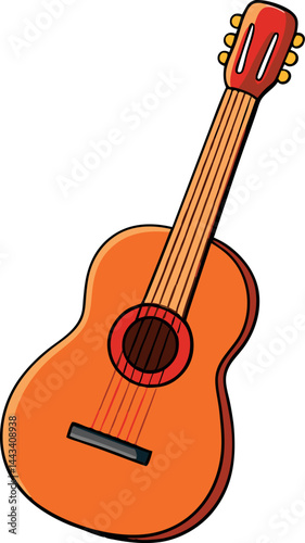 High-Quality, Detailed Vector Acoustic Guitar Illustration for Musicians, Music Enthusiasts, and Creative Designers – Ideal for Adobe Stock and Digital Projects