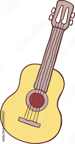 High-Quality, Detailed Vector Acoustic Guitar Illustration for Musicians, Music Enthusiasts, and Creative Designers – Ideal for Adobe Stock and Digital Projects