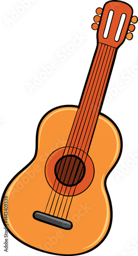High-Quality, Detailed Vector Acoustic Guitar Illustration for Musicians, Music Enthusiasts, and Creative Designers – Ideal for Adobe Stock and Digital Projects