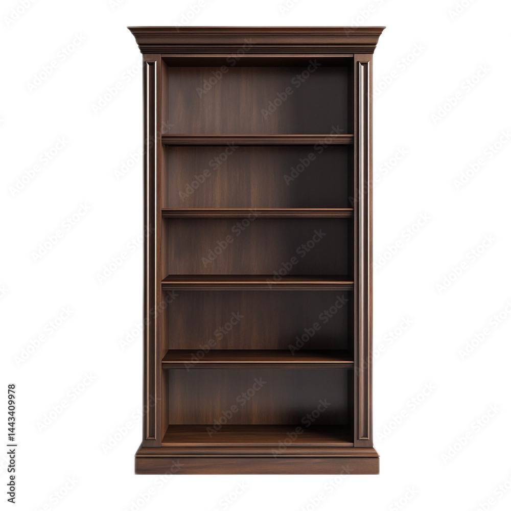 Tall Dark Walnut Shelving Unit with Five Open Shelves for Elegant Storage and Display in Home or Office Decor Tall Dark Walnut Shelving Unit with Five Open Shelves for Elegant Storage and Display in Home or Office Decor