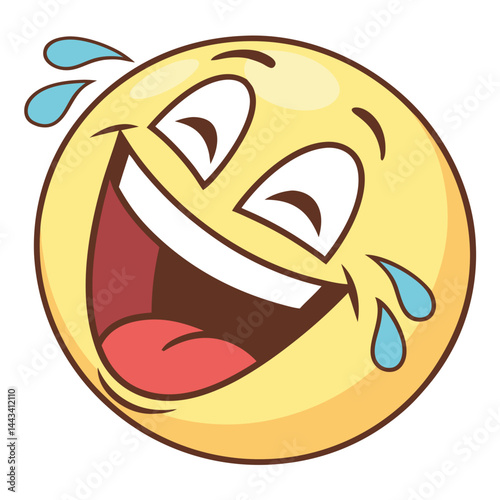 Happy Laughing Emoji with Open Mouth and Rosy Cheeks
