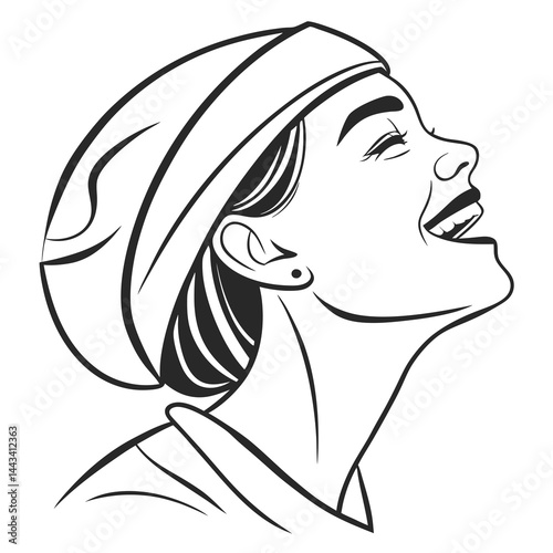 Minimalist Smile Emoji with Simple Line Art
