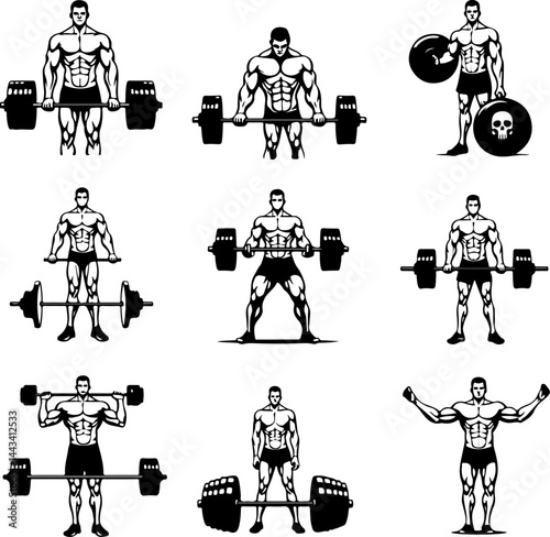 Muscular Bodybuilders with Weights vector bundle
