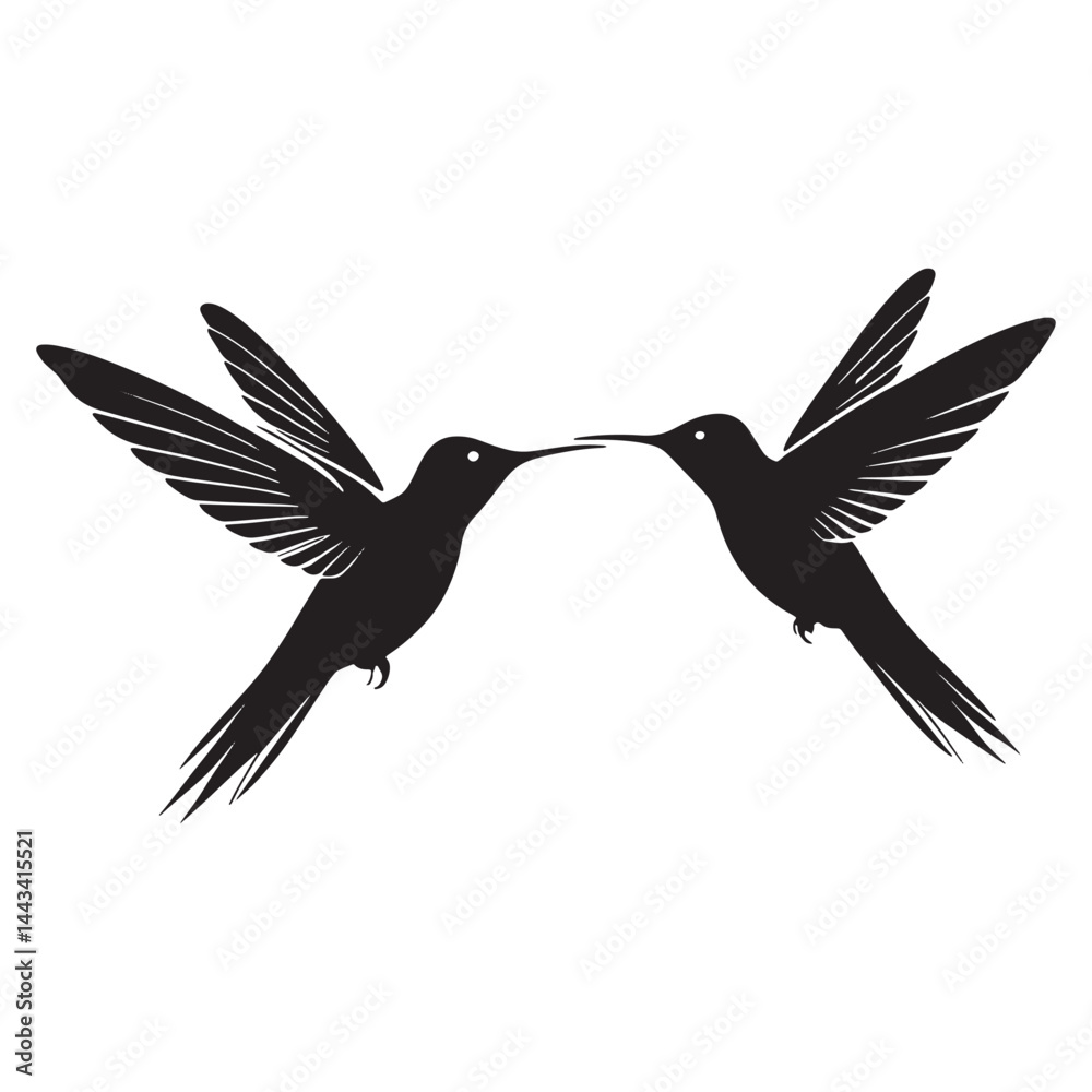 Fototapeta premium A vector illustration shows a flying bird