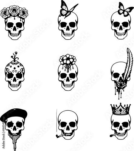 Stylized Skull Illustrations vector