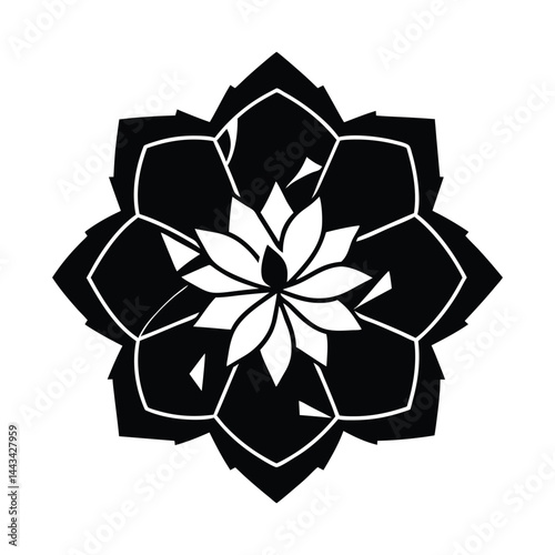 Broken mirror flower icon on white background