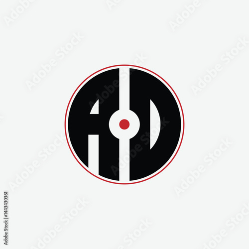 340 letter logo shape geometric math educational learning round circle ellipse gun target negative space A D