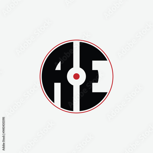 341 letter logo shape geometric math educational learning round circle ellipse gun target negative space A E