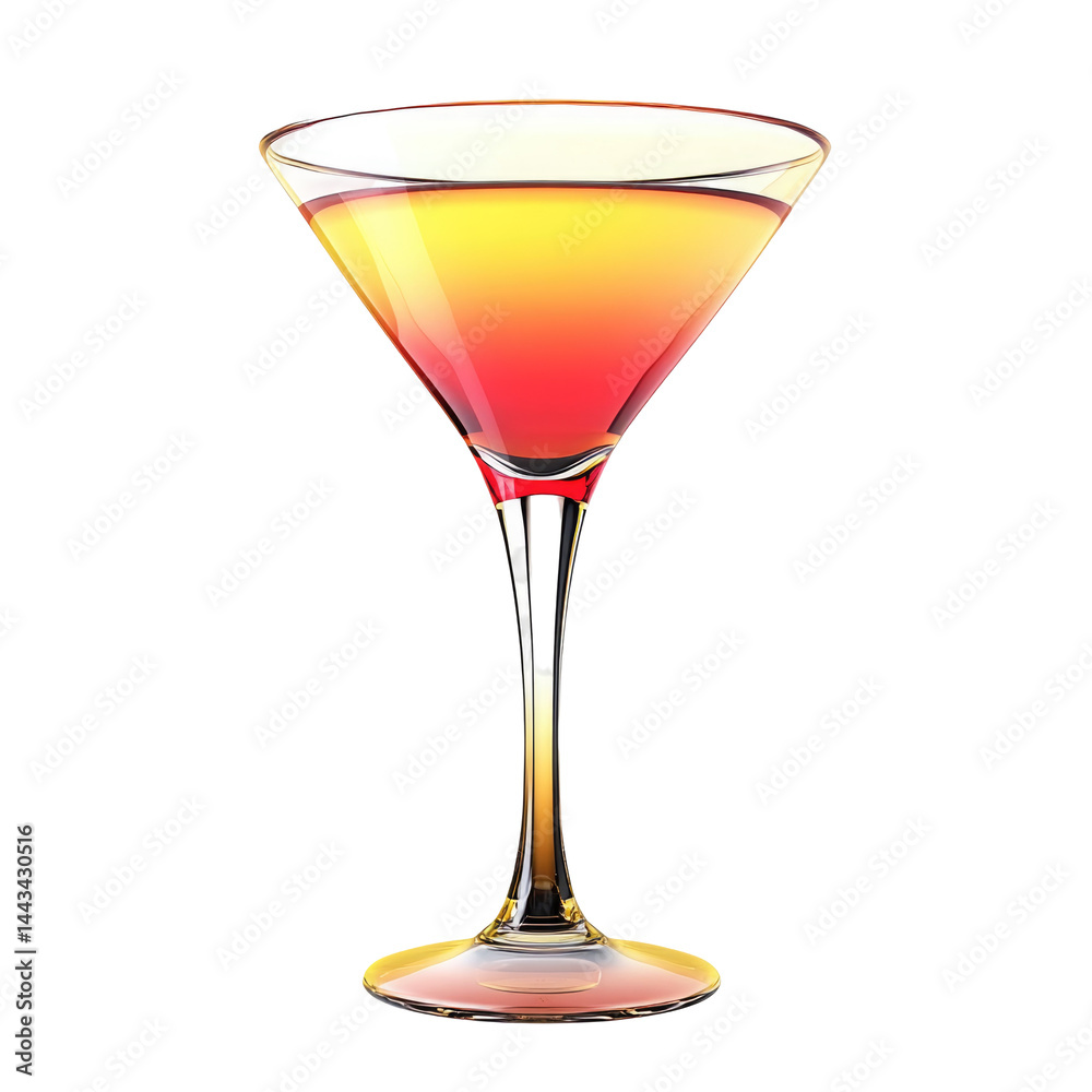Gradient 3D Cocktail Glass isolated on a transparent background Gradient 3D Cocktail Glass isolated on a transparent background
