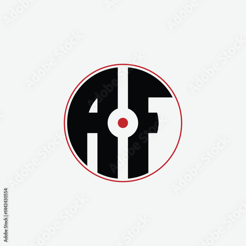 342 letter logo shape geometric math educational learning round circle ellipse gun target negative space A F