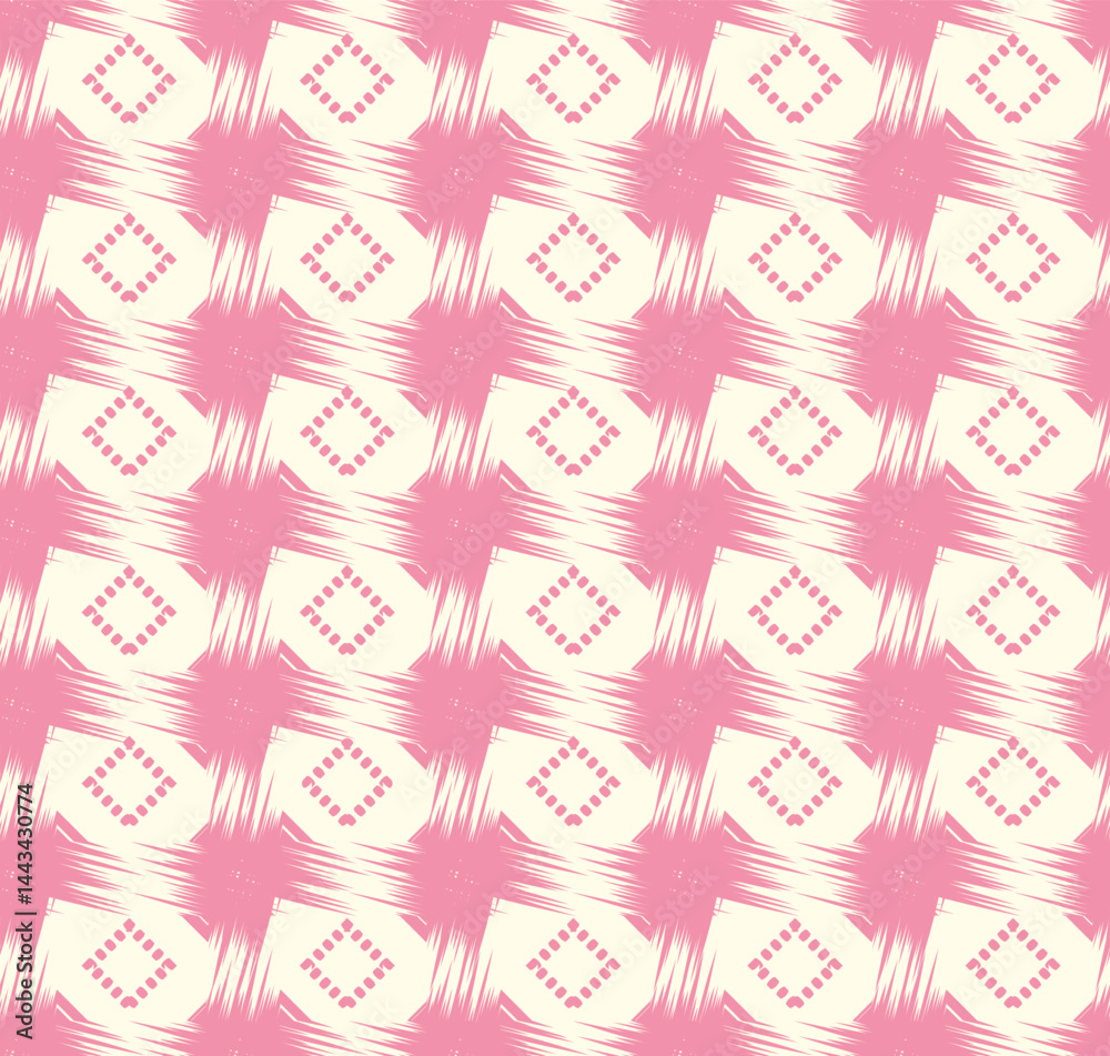 Fototapeta premium Minimalist ripple line abstract seamless pattern with geometric diagonal ornament.