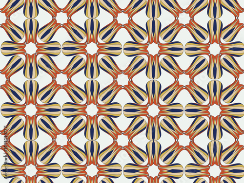 Seamless pattern with flourish ornament in 1920s graphic design style. Artistic abstract vintage geometric diagonal structure asian tribal ornamental texture
