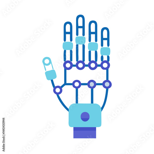 Robotic Hand Cybernetic Limb Icon – Advanced Bionic Hand Symbol for Technology and Medical Innovation