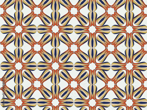 Seamless pattern with flourish ornament in 1920s graphic design style. Artistic abstract vintage geometric diagonal structure asian ornamental texture