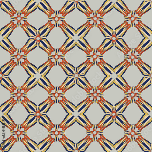 Seamless pattern with flourish ornament in 1920s graphic design style. Artist...