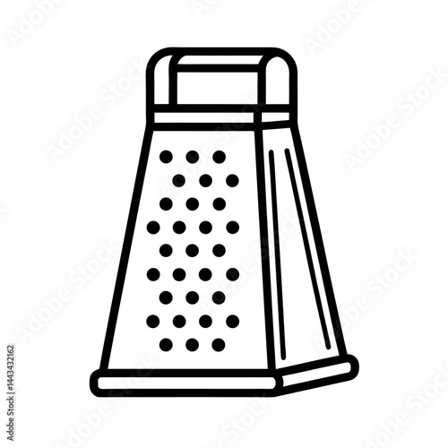 Outline of a Grater Line Art Vector