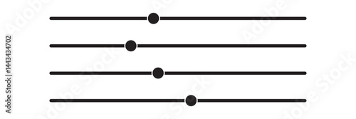 Equalizer control icon Vector logo outline. sound volume level icon, control panel slide icon, sound controller icon, Adjustment settings slider icon. Settings sliders line icon vector illustration .