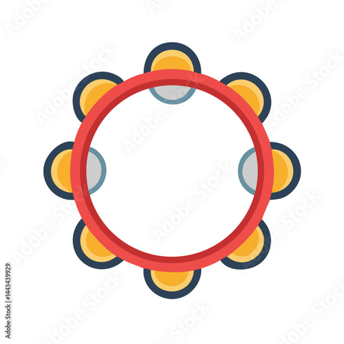 Tambourine Percussion Instrument Icon – Handheld Rhythm Instrument Symbol for Music and Sound Design