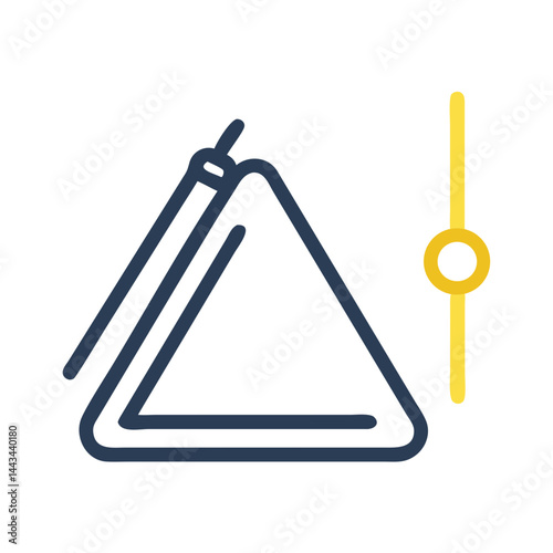 Triangle Percussion Instrument Icon – Simple Metal Rhythm Instrument Symbol for Music and Sound Design