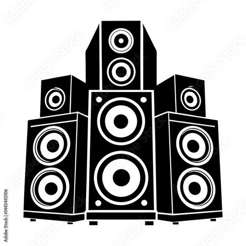 Speakers silhouette vector