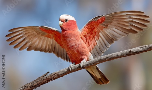 Vibrant rosebreasted cockatoo on branch photo