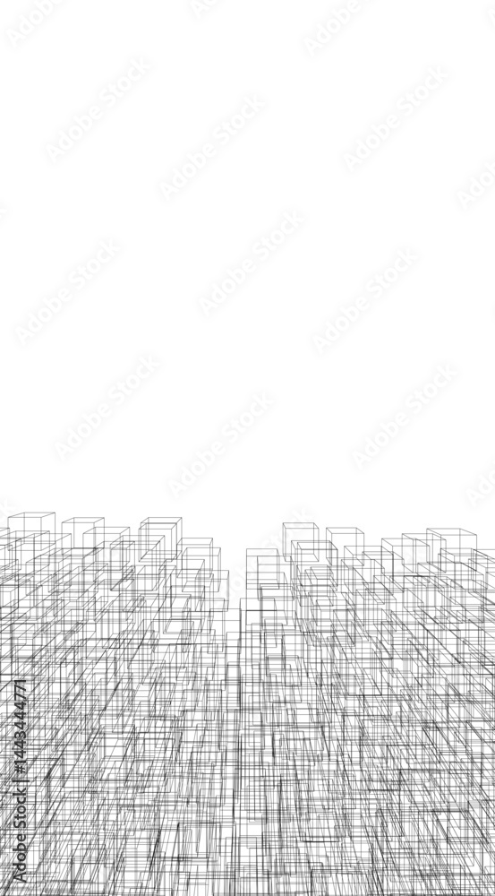 Obraz premium Architectural building 3d rendering