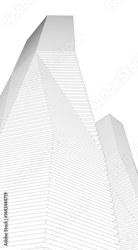 Architectural building 3d rendering