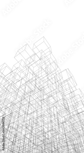 Architectural building 3d rendering