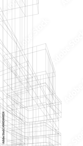 Architectural building 3d rendering