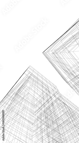 Architectural building 3d rendering