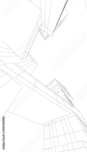 Architectural building 3d rendering