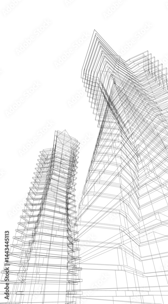 Fototapeta premium Architectural building 3d rendering