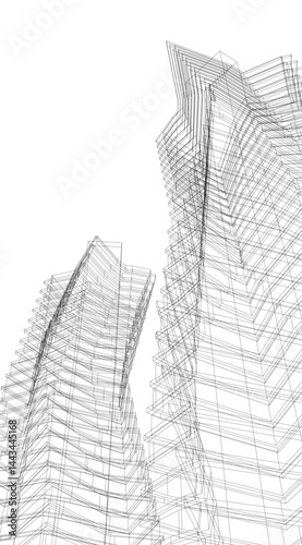 sketch of skyscrapers
