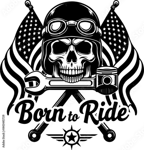 Born to Ride vector design