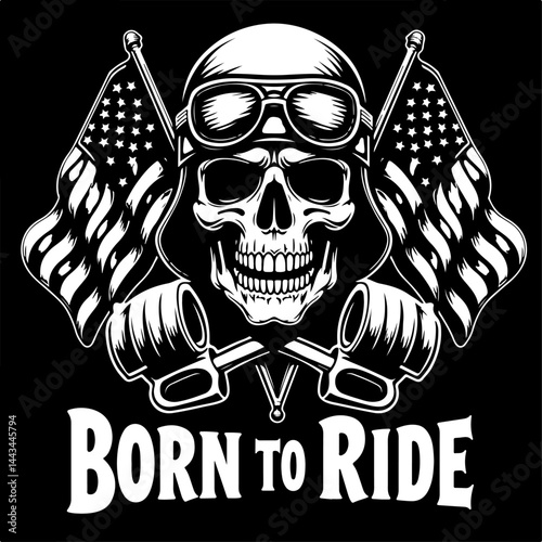 Born to Ride vector design
