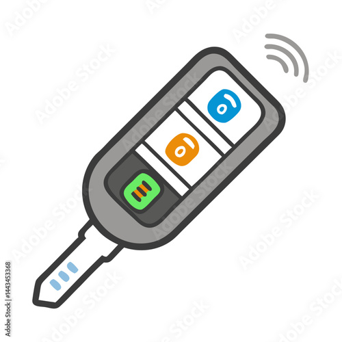 Car Key Remote Control Icon – Vehicle Security Access Auto Lock Line Symbol