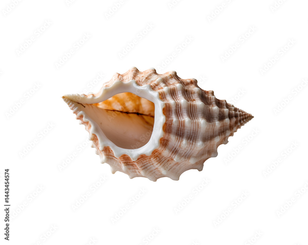 Intricate textures and patterns of a Spider Conch Shell, a captivating image showcasing the delicate beauty of marine life against an isolated setting Intricate textures and patterns of a Spider Conch Shell, a captivating image showcasing the delicate beauty of marine life against an isolated setting