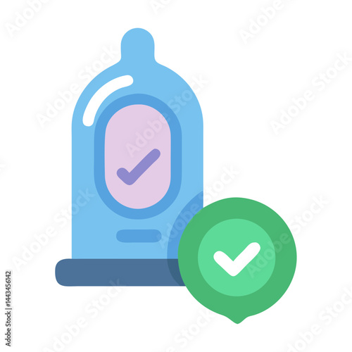 Condom Safe Protection Icon – Sexual Health & Safe Sex Outline Vector